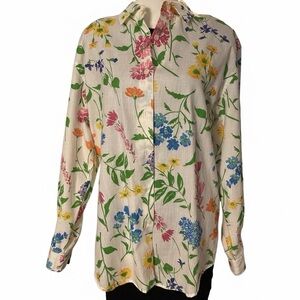 Appleseed's Multicolor Floral Blouse, Size Medium | NWOT